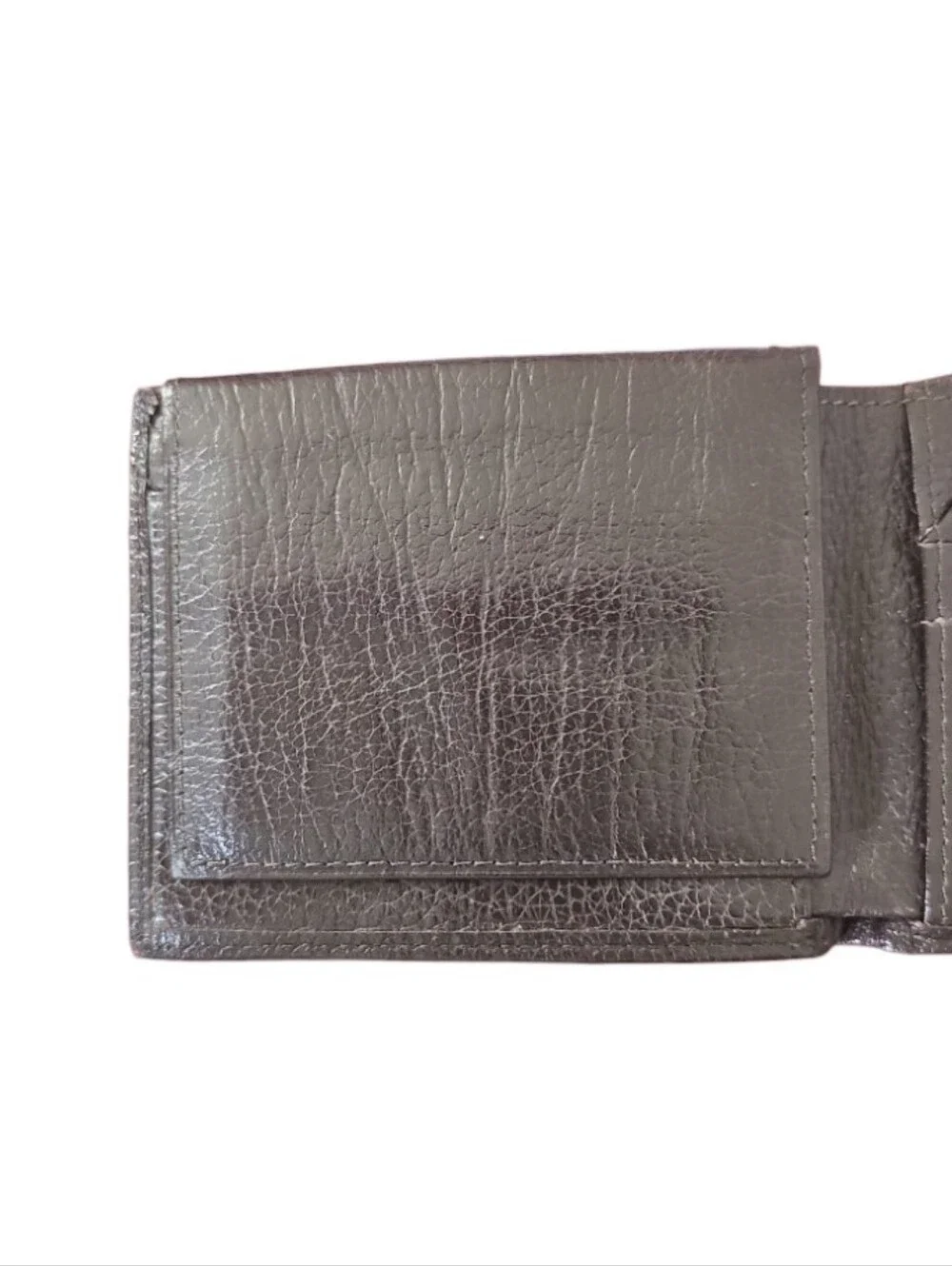 Brown Genuine Leather Bifold Wallet Men Pebbled Leather Slim Classic Minimalist
